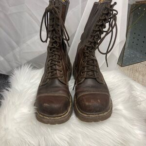 Dr. Martens Brown Leather Combat Boots